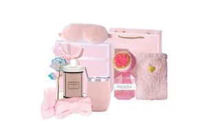 Lunaire 12pc Valentine Spa Care Package Unique Gift Basket for Women's Birthday or Get Well Soon for Moms