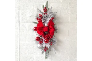 New Bow Hanging Decoration New Year Nordic Home Style Scene Decoration Christmas Staircase Wreath