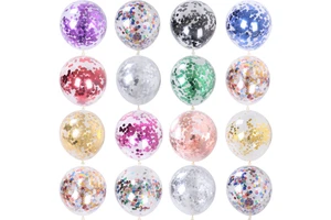 Custom Eco-Friendly Wedding Party Birthday Supplies 12inch Gold Star Confetti Sequin Latex Balloons Glitter Clear Transparent