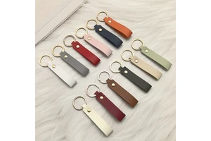 Factory Minimalist PU Leather Keychain Custom Logo Corporate Gift Perfect Gift For Business Brand Promotions & Team Building