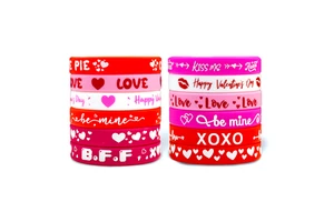 Custom Valentine's Day Silicone Bracelet Adult Men and Women Couple Accessories Rubber Wristband
