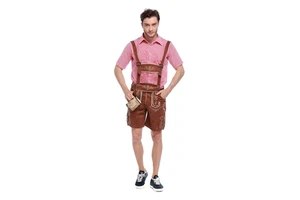 Party Carnival Adult Cosplay German Man Bavarian Beer Lederhosen Oktoberfest Costume