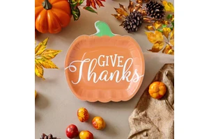 Thanksgiving Decoration Party Supplies Pumpkin Shape Disposable Plates Biodegradable Paper Plates