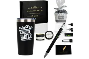 Dad Boyfriend Husband Grandpa Him Unique Gift Basket Box Fathers Day Ideas Anniversary Christmas 20oz Tumbler Gift Set for Men