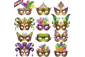 Venetian Party Carnival Masquerade DIY Paper Half Face-Mask Brazilian Carnival Party Decorations Party Makeup Ball