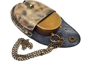 Vintage Leather Case with Compass & Sundial Clock Gift Set for Mother's Day Adventures