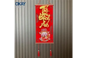 High-end Vietnamese New Year Festival Decoration Environment-Friendly Paper Hanging Ornaments for Living Room God Wealth