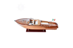 OMH Art Craft Supplies' Handcrafted Durable 64 cm Riva Aquarama Replica Cedar Model Ship Painted Wooden Vietnamese New Year