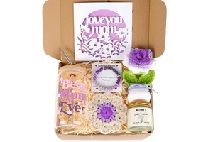 Personalized Gift Box for Mama Mother's Day Gift for Mom Floral Card Scented Candle Best Mom Ever Tumbler-Customized Color Silk