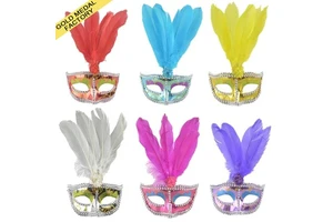 Red Wholesale White Eco-Friendly PVC Halloween Feather Party Masks Bulk Venetian Carnival Masquerade Birthday Wedding Carnival