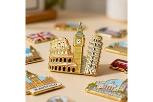 Custom-made 3D Magnetic Metal Souvenir Stickers Tailored Shapes For Wall Decorations Refrigerator Magnets