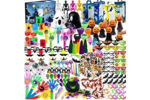 Halloween Party Glasses Photo Props Sticker Spider Bat Skull Skeleton Toy Gift Key Chains Accessories Trick or Treat Boxes Favor