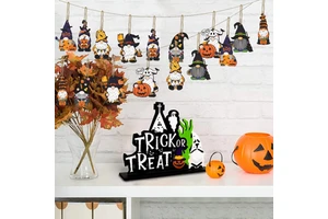 Hot Selling Creative Halloween Eco-friendly Reusable Natural Color Wooden Listing Indoor Party Decoration No Face Monster