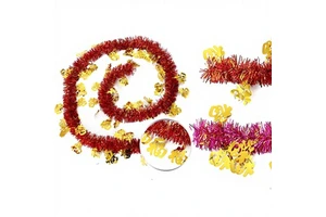 Factory Wholesale New Year's Day Spring Festival Shopping Mall Home Decoration Lucky Words Color Strip Plastic Fu Decorations