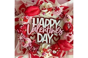 New Arrival Lovely Double Layer Acrylic Eco-Friendly Cake Cupcake Topper for Happy Valentine's Day Decoration