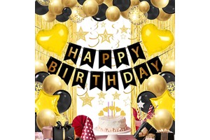 Kid Birthday Party Indoor Outdoor Decoration Balloon Sets Cake Topper Curtain Foil and Latex Birthday Party Supplies