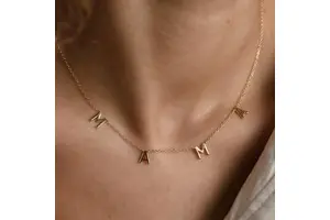 Mother's Day Gift Idea 925 Sterling Silver MAMA Necklace MAMA Letter Pendant Brass Gold Plated Necklace Gift for Mothers Day