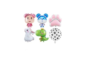 Ready Ship Cute Crown Dinosaur Aluminum Foil Balloon Animated Bunny Mouse Dog Paw for Children's Birthday Party Valentine's Day