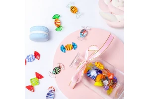 Mini Handmade Lampworking Glass Candy with Halloween/Christmas Themes for Hotel and Home Desktop Decoration