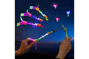 Nicro Glow in Dark Flying Arrows Adult Toys Birthday Party Supplies Christmas Explosion Gifts Luminous Led Lights Slingshot