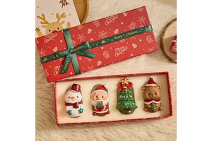 Christmas Gift Box Santa Claus Desktop Ornament Tree Decoration Gift Toy for Children Small