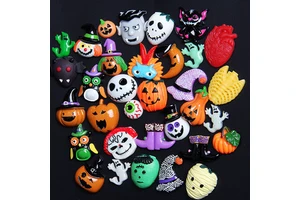 Halloween Series Pumpkin Resin Hair Accessories Material Package Diy Handmade Phone Case Cream Decoration