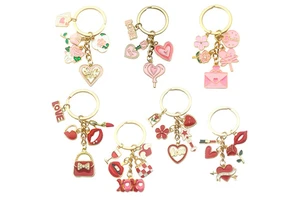 Explosive Drip Oil Red Valentine's Day Magic Wand Rose Cherry Blossom Keychain Drip Oil Alloy Pendant