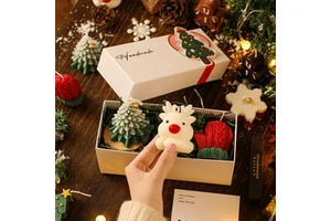Handmade Creative Christmas Scented Tree Candles Set Wholesale Soy Wax Fragrance Candles Christmas Candles