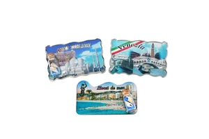 OEM/ODM New Design Craft Italy Venezia Tourist Travel City Venice Souvenir Drift Bottle Double-deck Tin Foil Fridge Magnet