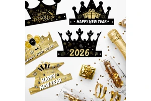 Hot Selling 2026 New Style Decorative Supplies Hat Set New Year Party Paper Hat Photo Props