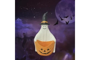 Surprise Price Halloween Pumpkin Resin Decoration With Smiling Face and Jack Lantern Hat Festival & Holiday Crafts