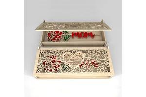 Mother's Day Gift Box, Wooden Rose, Birthday Gift Box, Home Decoration, Wooden Crafts