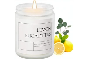 Lemon Eucalyptus Sweet Orange Scented Eco-Friendly Soy Wax Candles-Long Burning Mother's Day Aromatherapy Gift Home Parties