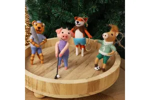 Mini Felted Toys Animals Small DIY Wool Felting Animals Kit Tabletop Decor Easter Gifts for Home Office Party Supply
