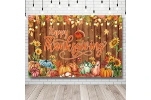 Happy Thanksgiving Banner Xtra Large 71x43Inc Thanksgiving Party Decoration Fall Indoor Wall Backdrop Decoration Tapestry