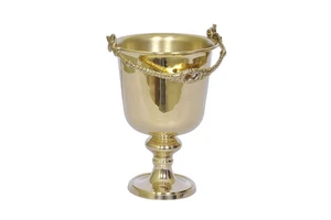 Classic Brass Golden Holy Water Sprinkler Pot Handmade Customizable Church Product for New Year Christmas Fashion-Themed Design