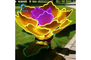 Anpu Lighting Giant RGB LED Flower Motif Light Color-Changing Outdoor Waterproof Christmas/Halloween Home & Landscape Decor