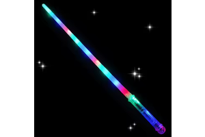 12 Lights LED Light-Up Plastic Transparent Handle Flashing Long Stick Kids Toy Light Saber For Party Props