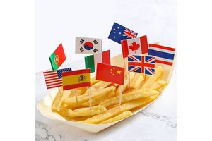 Customized Country Flag Toothpicks National Flag Toothpick Picks Custom Printed Branded Toothpick Flags For Festival Party