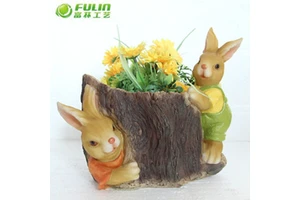 resin craft bunny easter flower pot