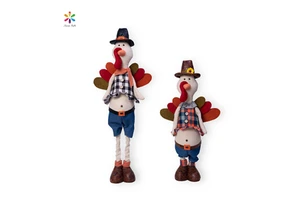 Thanksgiving Decorations Turkey Stuffed Toy with Retractable Legs Funny Turkey Figurine Thanksgiving Party Favors Restaurant
