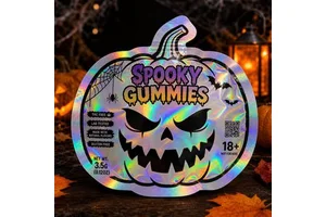 Spooky Halloween Shaped Mylar Bag For Pumpkin Candy Packaging Smell Proof Resealable Die Cut Zipper Pouch Low MOQ