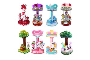 Coin Operated Kiddie Rides Carousel Amusement Park Children Fairground Kids Horse Swing 3 Big Carousel Ride For Kids