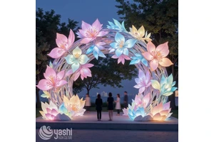 Eye Catching Party Supplies Hand Painted Motifs Lighted Sculptures for Theme Park Area
