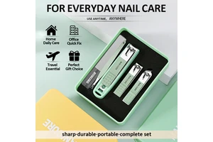 Portable Stainless Steel Nail Clippers Kit Women Gift Manicure Set 5pcs Grooming Kits With Case