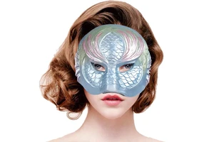 Carnival Ball Mask Blue European and American-Style Halloween Cosplay Bar Decoration Mermaid Prop Polyurethane One Size