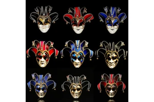 Baige Carnival Ghost Festival Party Venetian Prom Mask Horror Clown Party Prom Decor Accessories Venice Mask for Men