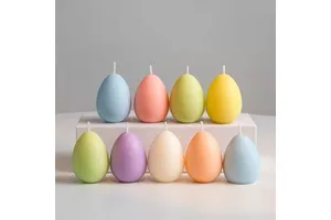 Oval Colorful Egg Shaped Aromatherapy Holiday Table Art Decorative Candles
