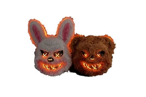 Halloween Glow Mask Scary Costume Accessories with LED Lights Durable Plastic Horror Masks for Adults Kids Party Decor Wholesale