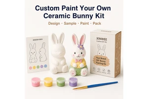 Custom DIY Ceramic Bunny Painting Kit Handicrafts Factory Direct Custom Logo Gift Set For Kids Adults